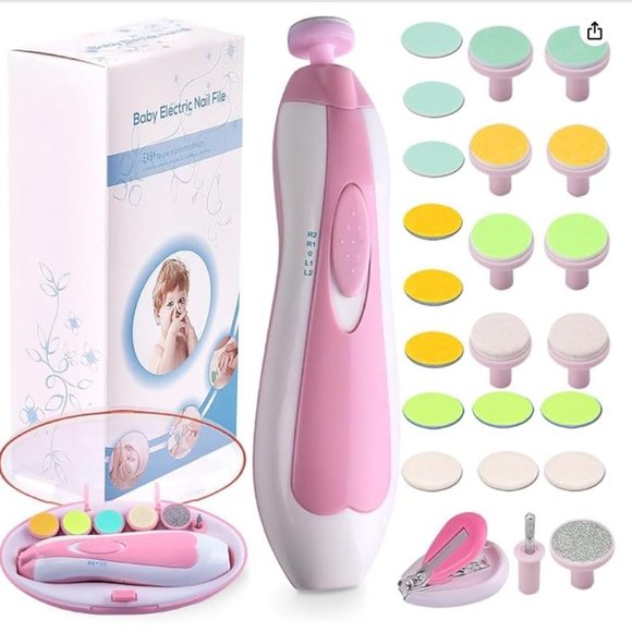 CONSEVISEN Baby Nail Trimmer Electric Nail File Baby Nail Clippers, 24 in 1 - Picture 1 of 6